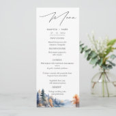 Rustieke Pine Trees Adventure Wedding Menu (Staand voorkant)