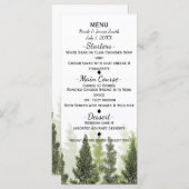 Rustieke Pine Trees Eenvoudig Country Wedding Menu (Voorkant / Achterkant)