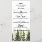 Rustieke Pine Trees Eenvoudig Country Wedding Menu (Voorkant)