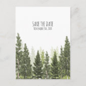 Rustieke Pine Trees Eenvoudig Land Save the Date Aankondigingskaart (Voorkant)