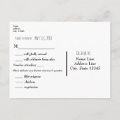 Rustieke Pine Trees Eenvoudige Country Wedding RSV Uitnodiging Briefkaart (Achterkant)