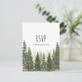 Rustieke Pine Trees Eenvoudige Country Wedding RSV Uitnodiging Briefkaart (Staand voorkant)