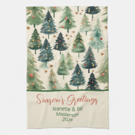 Rustieke Pine Trees Kerst Keuken Handdoeken