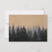 Rustieke Pine Trees Kraft Winter Reply Kaart (Achterkant)