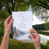 Rustieke Pine Trees Wedding Save the Date Kaart