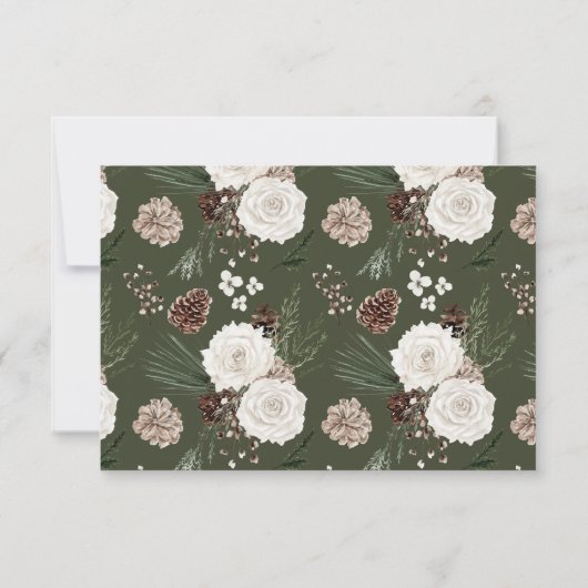 Rustieke Pine Winter Wedding QR Code RSVP Card (Achterkant)