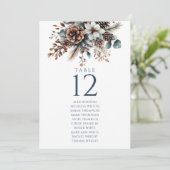 Rustieke Pinecone Bloemen Tafel Nummer Zitting Gra Kaart (Staand voorkant)