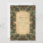 Rustieke Pinecone Botanische Kerstmis Kaart (Voorkant)