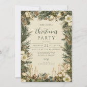 Rustieke Pinecone Candle Kerstmis Kaart (Voorkant)