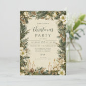 Rustieke Pinecone Candle Kerstmis Kaart (Staand voorkant)