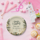 Rustieke Pinecone Candle Kerstmis Papieren Bordje (Feest)