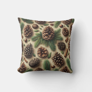 Rustieke Pinecone en Greenery Burlap Kerstmis Kussen