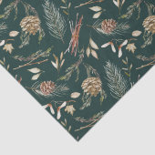 Rustieke Pinecone & Evergreen Kerstmispapier Tissuepapier (Detail)