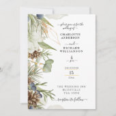 Rustieke Pinecone Green Border op wit Kaart (Voorkant)