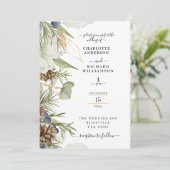 Rustieke Pinecone Green Border op wit Kaart (Staand voorkant)