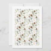 Rustieke Pinecone Green Border op wit Kaart (Achterkant)