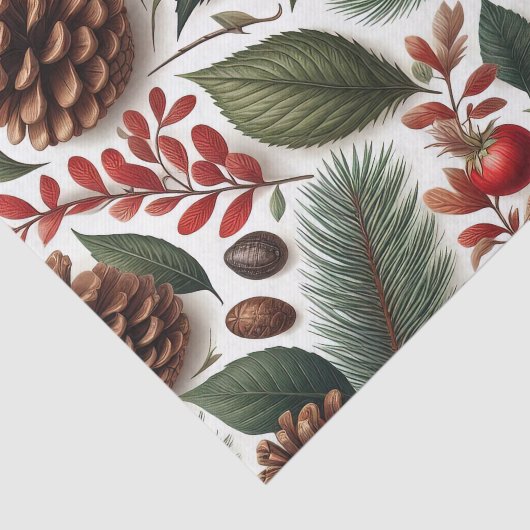 Rustieke Pinecone Kerstmis Tissuepapier (Detail)