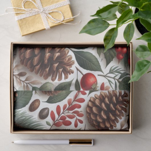 Rustieke Pinecone Kerstmis Tissuepapier (Geschenk)