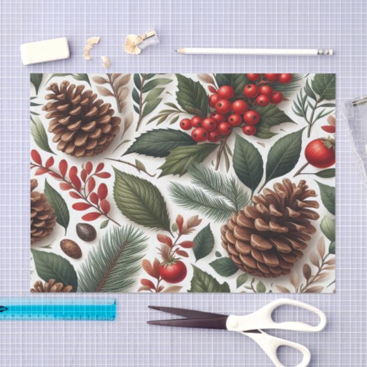 Rustieke Pinecone Kerstmis Tissuepapier (Craft)