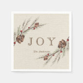Rustieke Pinecone kerstvakantie papier Servet (Voorkant)
