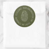 Rustieke Pinecone ronde retour adreslabel Ronde Sticker (Tas)