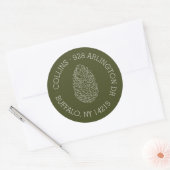 Rustieke Pinecone ronde retour adreslabel Sticker (Envelop)