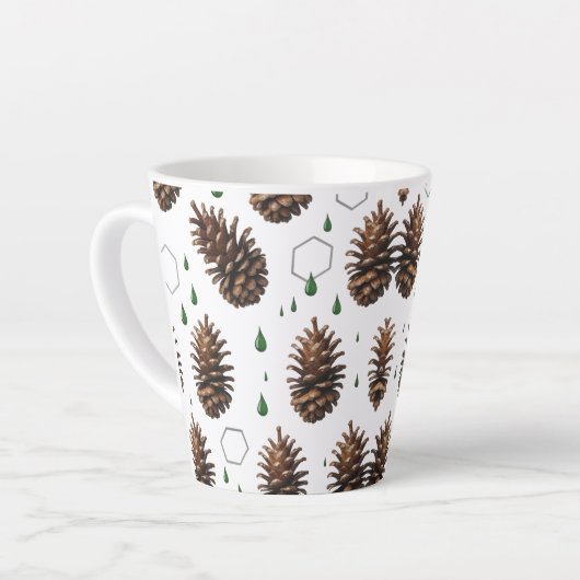 Rustieke Pinecone Small Latte Mok | Woodland Holid (Linkerhoek)