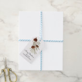 Rustieke Pinecone Waterverf Vrolijk Kerstfeest Cadeaulabel (Met Touw)
