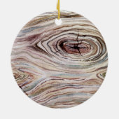 Rustieke Pinecone Woodland krans foto met jaar Keramisch Ornament (Achterkant)