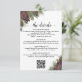 Rustieke Pinecones Bruiloft QR Code Details Informatiekaartje (Staand voorkant)