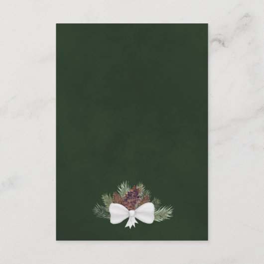 Rustieke Pinecones Bruiloft QR Code Details Informatiekaartje (Achterkant)