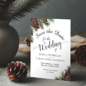Rustieke Pinecones Elegante Kalligrafie Bruiloft Save The Date