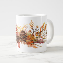 Rustieke Pinecones & Fiery herfstbladeren Grote Koffiekop