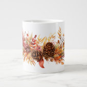 Rustieke Pinecones & Fiery herfstbladeren Grote Koffiekop (Voorkant)
