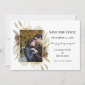 Rustieke Pinecones Foto Horizontaal Save The Date (Voorkant)