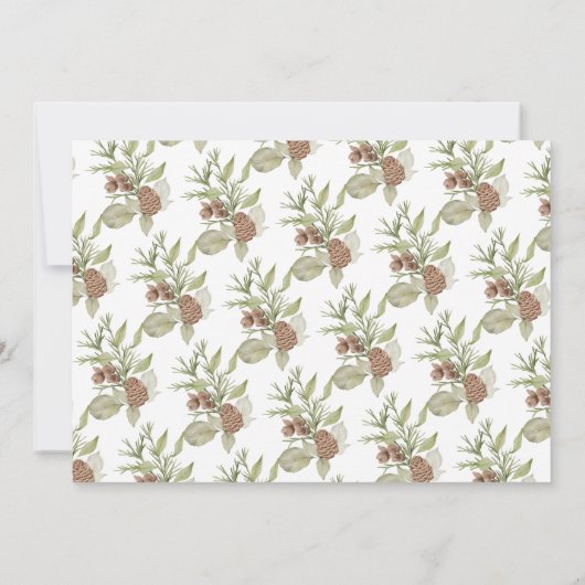 Rustieke Pinecones Foto Horizontaal Save The Date (Achterkant)