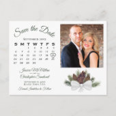 Rustieke Pinecones Foto & Kalender Sla de datum op Aankondigingskaart (Voorkant)