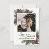 Rustieke Pinecones Liefde Bedankt Foto & Notitie W (Voorkant)