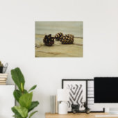 Rustieke Pinecones op Wood Natuur Stilleven Foto Poster (Thuiskantoor)