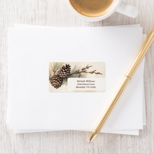 Rustieke Pinecones | Pine Cone Woodland Adres Etiket (Insitu)