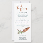 Rustieke Pinecones Pine Naald Receptie Diner Menu Kaart (Voorkant)