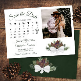 Rustieke Pinecones Trouwkalender & Foto Save The Date