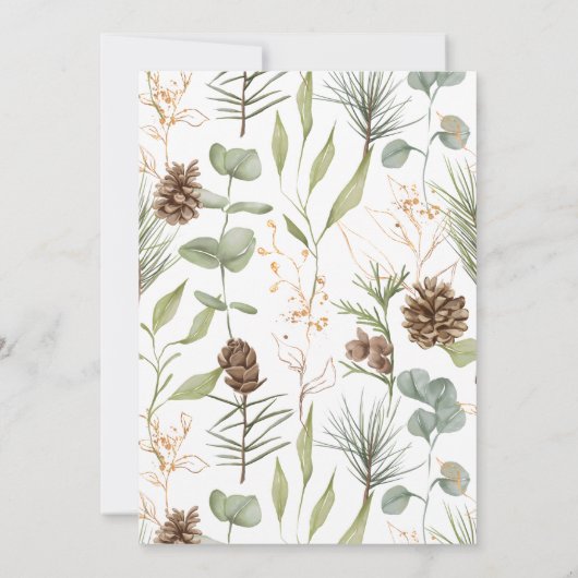 Rustieke Pinecones Verloving Foto Opslaan van de D Save The Date (Achterkant)