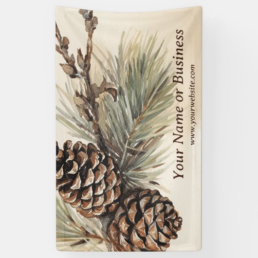 Rustieke Pinecones | Wouddennenappelbedrijf Spandoek (Verticaal)