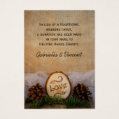 Rustieke Pines Woodland bruiloft liefdadigheid gun Visitekaartje (Voorkant)