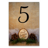 Rustieke Pines Woodland Trouwtafel nummers Kaart (Achterkant)