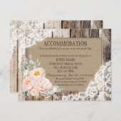 Rustieke Pioen Bloemen Houten Kant Accommodaties K Informatiekaartje (Voorkant / Achterkant)