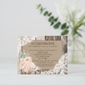 Rustieke Pioen Bloemen Houten Kant Accommodaties K Informatiekaartje (Staand voorkant)