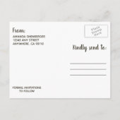 Rustieke Pioen Marsala Land Save The Date Cards Aankondigingskaart (Achterkant)
