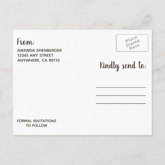 Rustieke Pioen Marsala Land Save The Date Cards Aankondigingskaart (Achterkant)